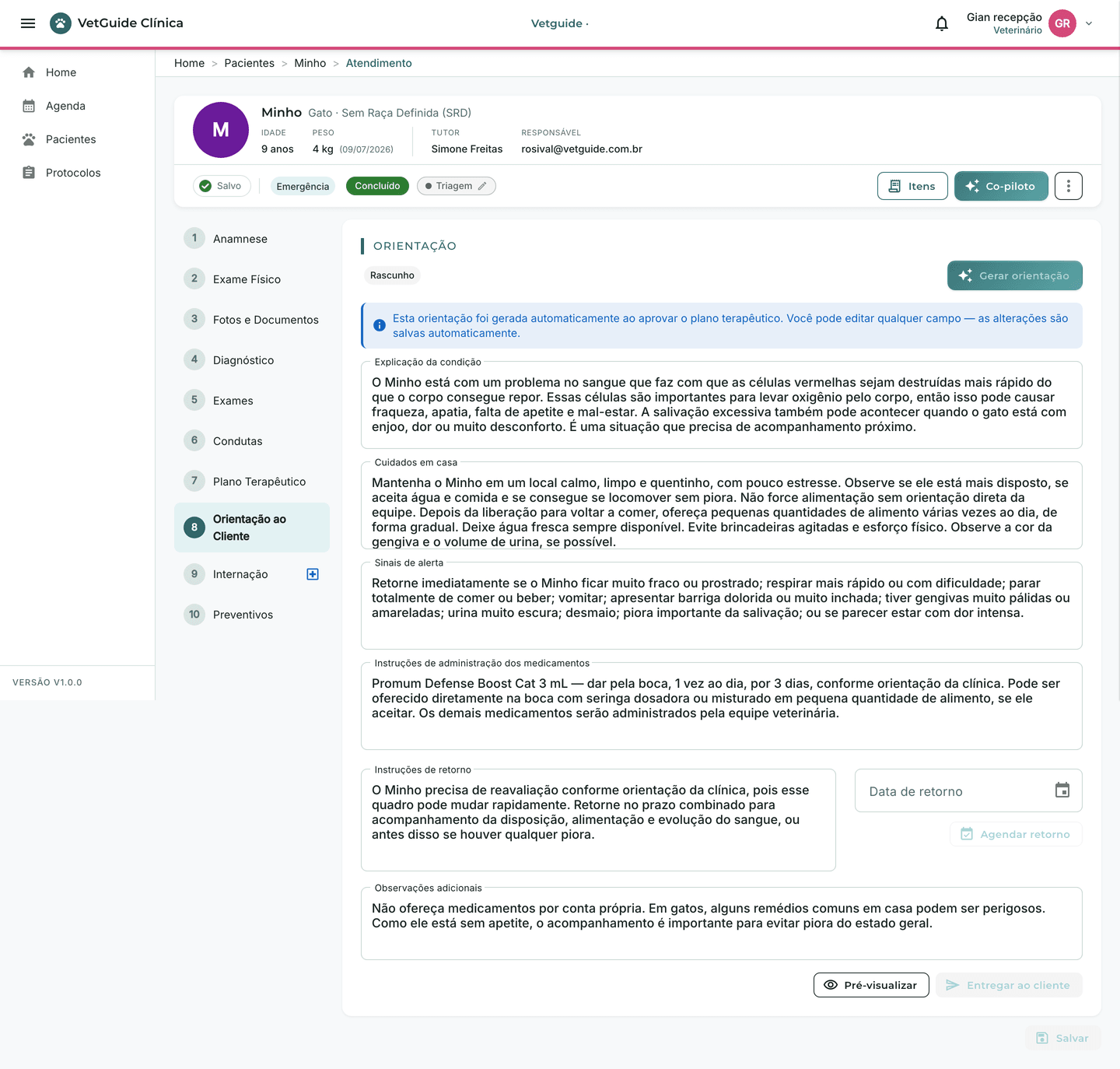 Orientação ao tutor gerada em linguagem simples, pronta para PDF e e-mail